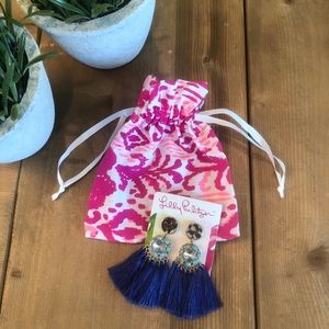 Lilly Pullitzer Blue Tassel Earrings - New